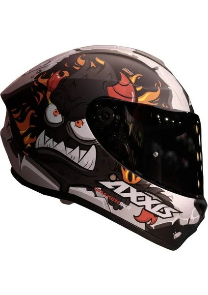 Axxıs Draken Baker Siyah-Gri-Kırmızı Fullface Kask (Siyah+Şeffaf Camlı) fiyatları