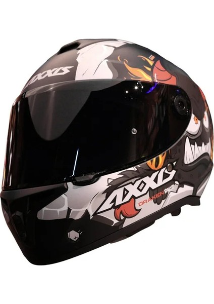 Axxıs Draken Baker Siyah-Gri-Kırmızı Fullface Kask (Siyah+Şeffaf Camlı) fırsatları
