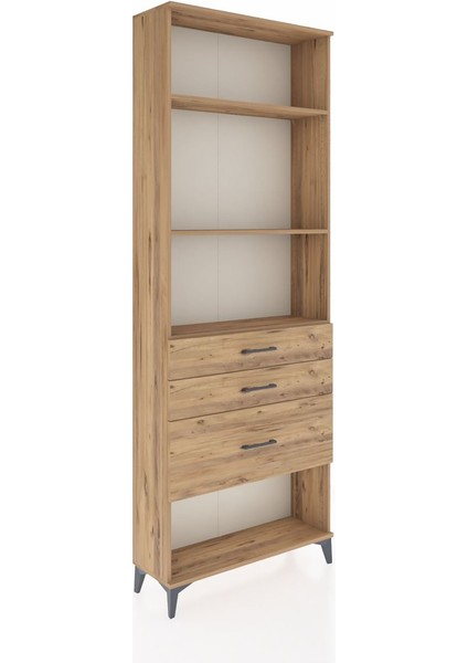 Arges Dolap 3 Raflı 3 Çekmeceli 88X30X243 Çam-Çam fiyatları