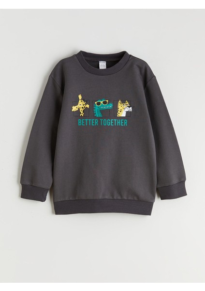 Yeni Sezon Hayvan Baskılı Erkek Çocuk Sweatshirt