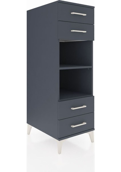 Kronos Dolap 2 Raflı 4 Çekmeceli 44X59X134 Antrasit-Antrasit fiyatları