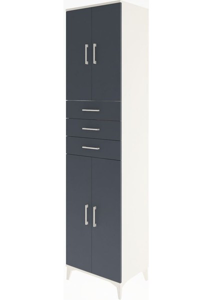 Hyperion Dolap 5 Raflı 3 Çekmeceli 4 Kapaklı 60X44X243 Aytaşı-Antrasit modelleri