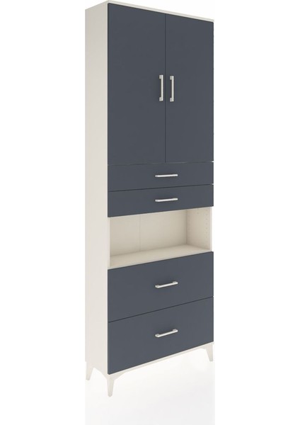 Arges Dolap 4 Raflı 4 Çekmeceli 2 Kapaklı 88X30X243 Aytaşı-Antrasit fiyatları
