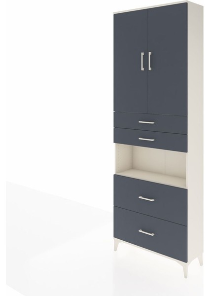 Arges Dolap 4 Raflı 4 Çekmeceli 2 Kapaklı 88X30X243 Aytaşı-Antrasit modelleri