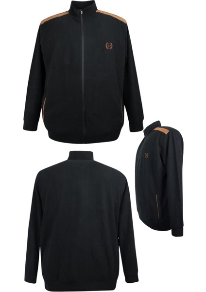 Erkek Büyük Beden 122-158 Kilo Arası Için Uygun Pamuklu Geniş Kalıp Dik Yaka Fermuarlı Sweat Mont fırsatları