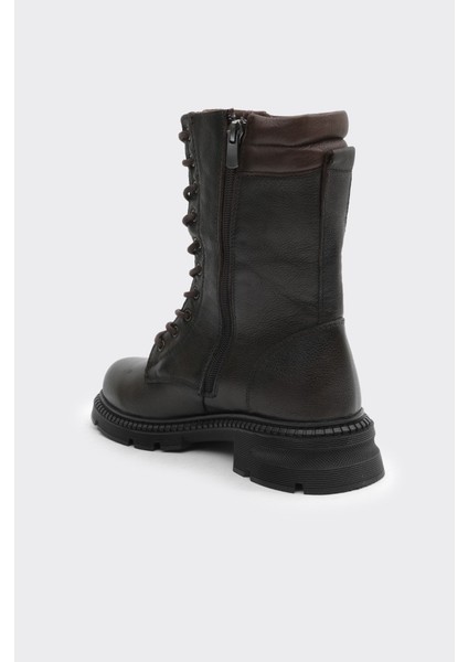 Fermuarlı Bağcıklı Hakiki Deri Kadın Uzun Bot modelleri