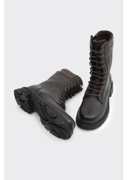 Fermuarlı Bağcıklı Hakiki Deri Kadın Uzun Bot fırsatları