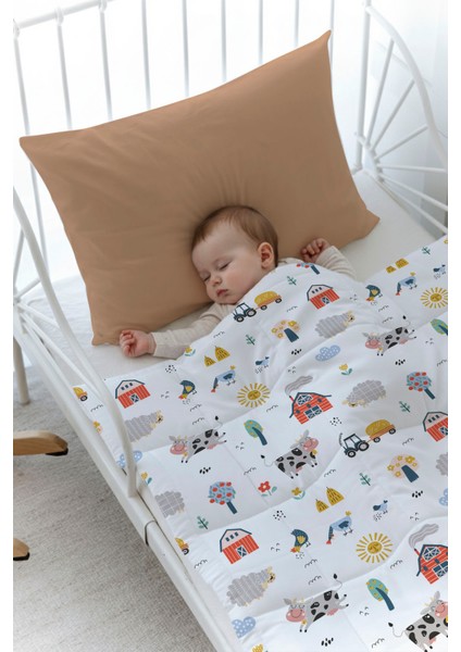 Organik Baskılı Bebek (100X150 Cm) Yorgan Seti - Iconic Serisi - Çiftlik Hayvanları fiyatları