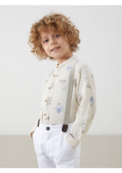 Yeni Sezon Hakim Yaka Baskılı Erkek Çocuk Gömlek