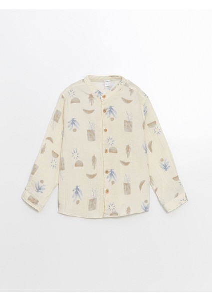 Yeni Sezon Hakim Yaka Baskılı Erkek Çocuk Gömlek modelleri