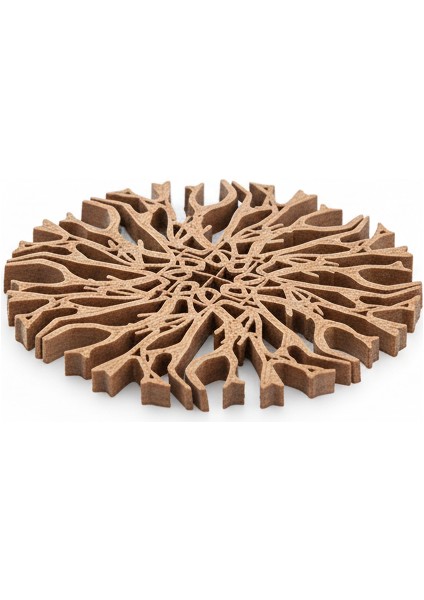 4'lü Ahşap Görünümlü Çay Bardağı Altlığı Seti (Wood Pla), Lazer Kesim Dekoratif Bardak Altlığı, Isıya Dayanıklı Mutfak ve Masa Aksesuarı