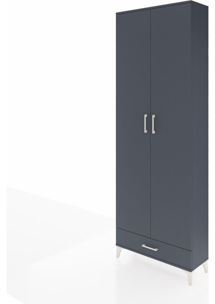 Arges Dolap 6 Raflı Tek Çekmeceli 2 Kapaklı 88X30X243 Antrasit-Antrasit modelleri