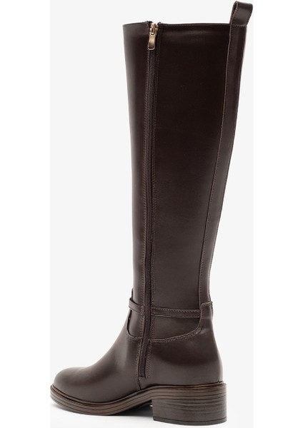 Manila Kahverengi Deri Kadın Çizme modelleri