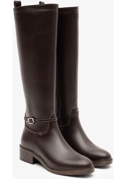 Manila Kahverengi Deri Kadın Çizme fırsatları