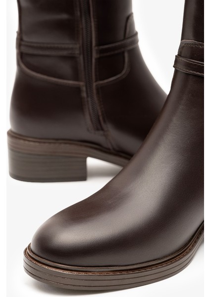 Manila Kahverengi Deri Kadın Çizme indirimleri