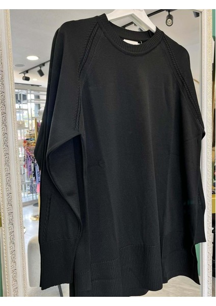 Adn Ince Triko Tunik Saç Örgülü - Siyah - 1 fiyatları