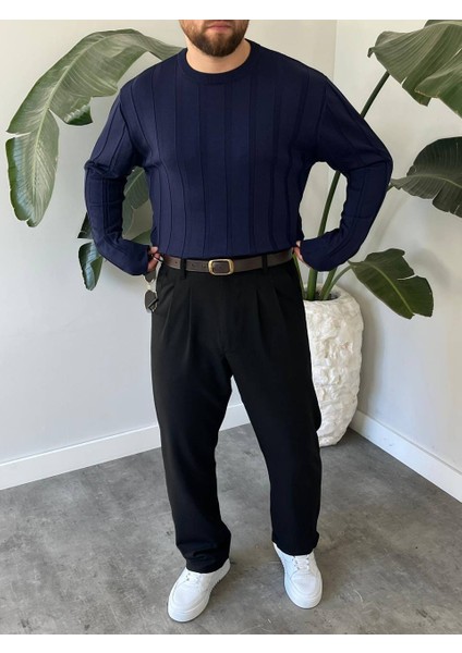 Bayaygun 6350 Fitilli Bisiklet Yaka Kazak_lacivert modelleri