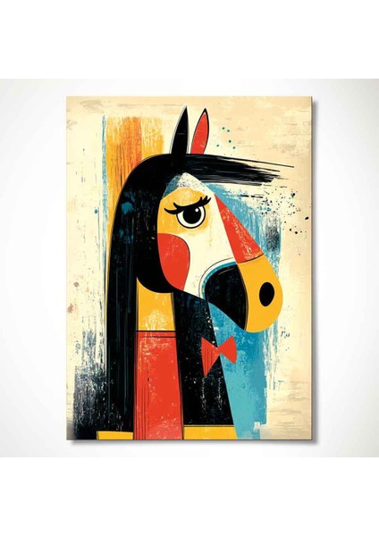 Retro Tarzı At Figürü 2 "geometrik Soyut Sanat Tablosu fiyatları