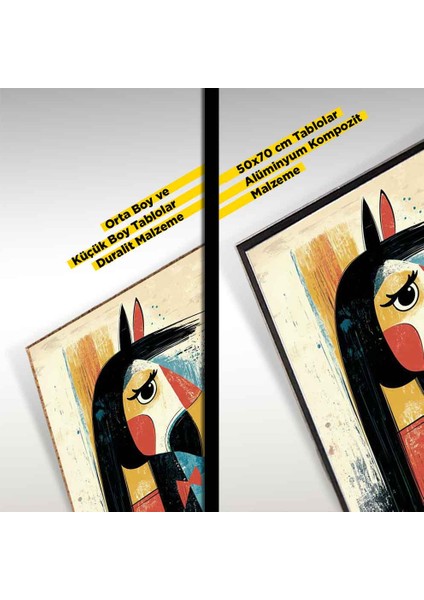 Retro Tarzı At Figürü 2 "geometrik Soyut Sanat Tablosu modelleri