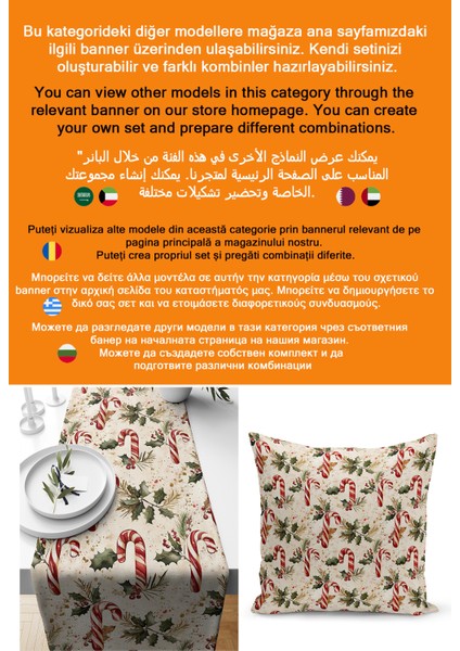 Yılbaşı Serisi Çift Tarafı Dijital Baskılı Kırlent Kılıfı (Christmas Noel Cushion Cover) modelleri