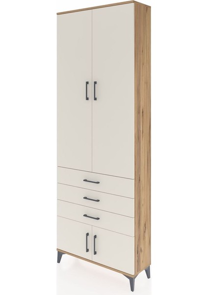 Arges Dolap 4 Raflı 3 Çekmeceli 4 Kapaklı 88X30X243 Çam-Aytaşı modelleri