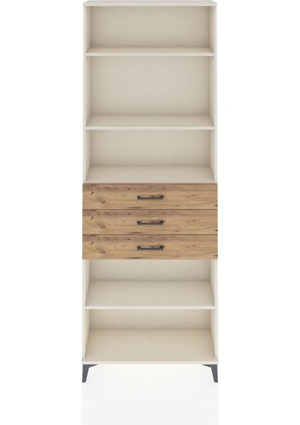 Arges Dolap 4 Raflı 3 Çekmeceli 88X30X243 Aytaşı-Çam