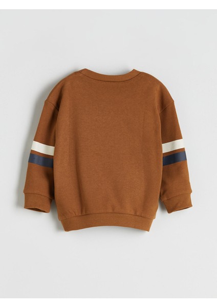 Yeni Sezon Bisiklet Yaka Baskılı Uzun Kollu Erkek Bebek Sweatshirt fırsatları
