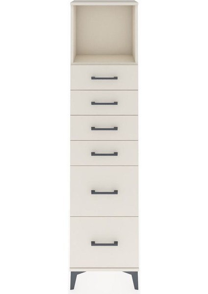 Arges Dolap Tek Raflı 6 Çekmeceli 44X30X182 Aytaşı-Aytaşı