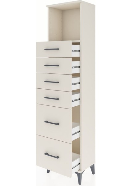 Arges Dolap Tek Raflı 6 Çekmeceli 44X30X182 Aytaşı-Aytaşı fırsatları