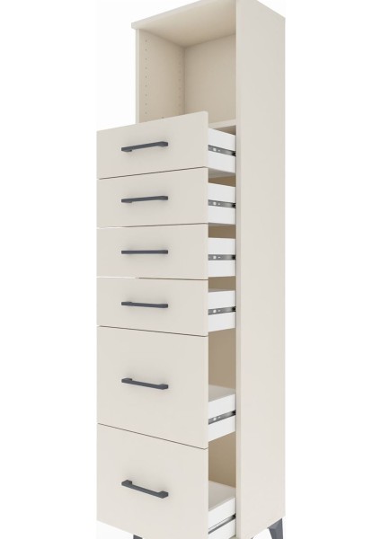 Arges Dolap Tek Raflı 6 Çekmeceli 44X30X182 Aytaşı-Aytaşı indirimleri
