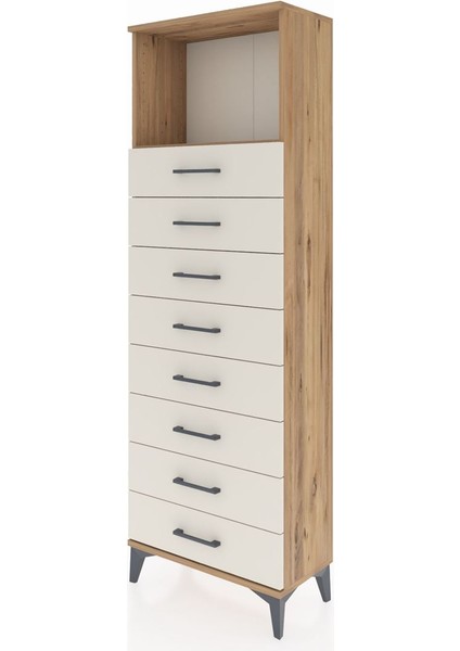 Arges Dolap Tek Raflı 8 Çekmeceli 60X30X182 Çam-Aytaşı modelleri