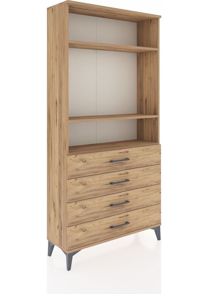 Arges Dolap 3 Raflı 4 Çekmeceli 88X30X182 Çam-Çam fiyatları