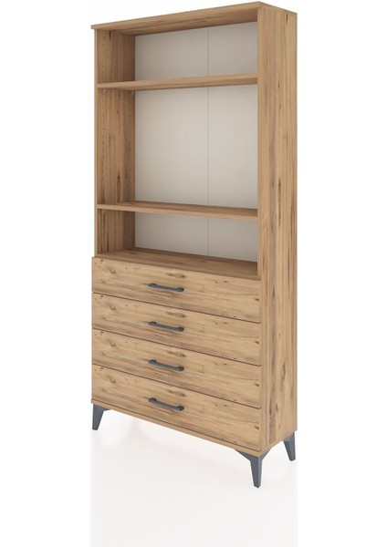 Arges Dolap 3 Raflı 4 Çekmeceli 88X30X182 Çam-Çam modelleri