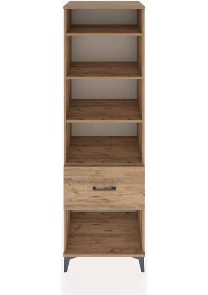 Hyperion Dolap 4 Raflı Tek Çekmeceli 60X44X195 Çam-Çam