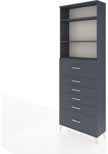 Arges Dolap 3 Raflı 6 Çekmeceli 88X30X243 Antrasit-Antrasit modelleri