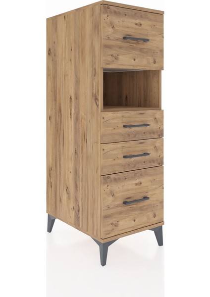 Kronos Dolap Tek Raflı 4 Çekmeceli 44X59X134 Çam-Çam fiyatları