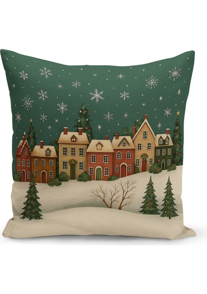 Yılbaşı Serisi Çift Tarafı Dijital Baskılı Kırlent Kılıfı (Christmas Noel Cushion Cover)