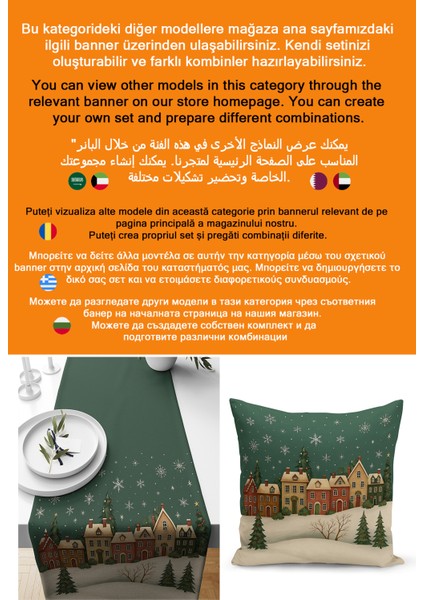 Yılbaşı Serisi Çift Tarafı Dijital Baskılı Kırlent Kılıfı (Christmas Noel Cushion Cover) modelleri