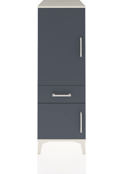 Kronos Dolap 2 Raflı Tek Çekmeceli 2 Kapaklı 44X59X134 Aytaşı-Antrasit