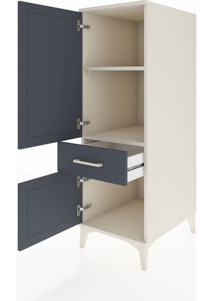 Kronos Dolap 2 Raflı Tek Çekmeceli 2 Kapaklı 44X59X134 Aytaşı-Antrasit fırsatları