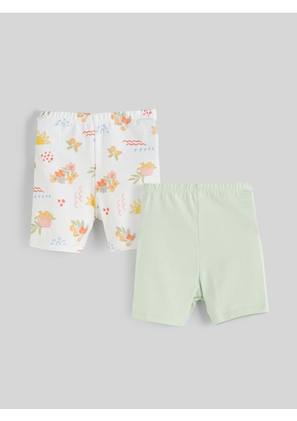 Yeni Sezon Beli Lastikli Kız Bebek Tayt 2'li