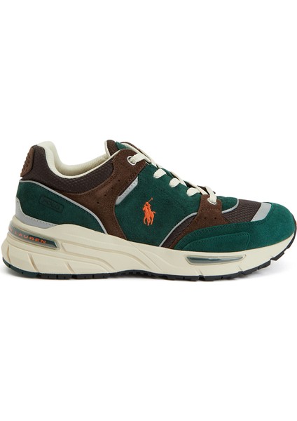 Yeşil Logo Detaylı Erkek Deri Sneaker