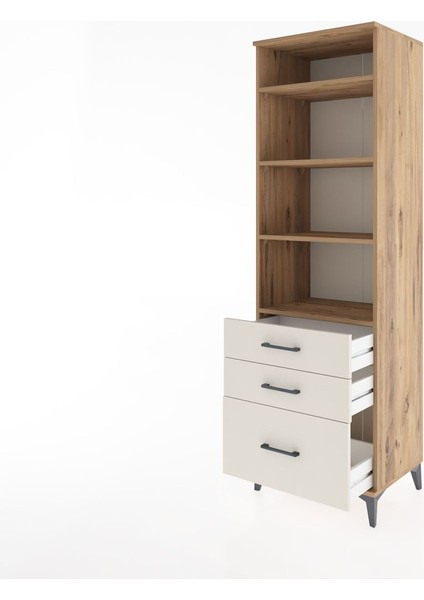 Hyperion Dolap 4 Raflı 3 Çekmeceli 60X44X195 Çam-Aytaşı fırsatları