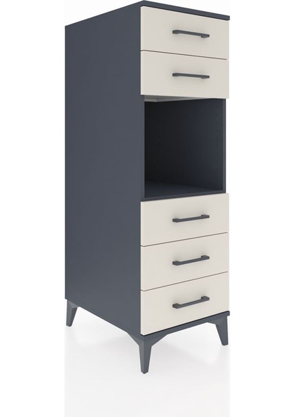 Kronos Dolap Tek Raflı 5 Çekmeceli 44X59X134 Antrasit-Aytaşı fiyatları