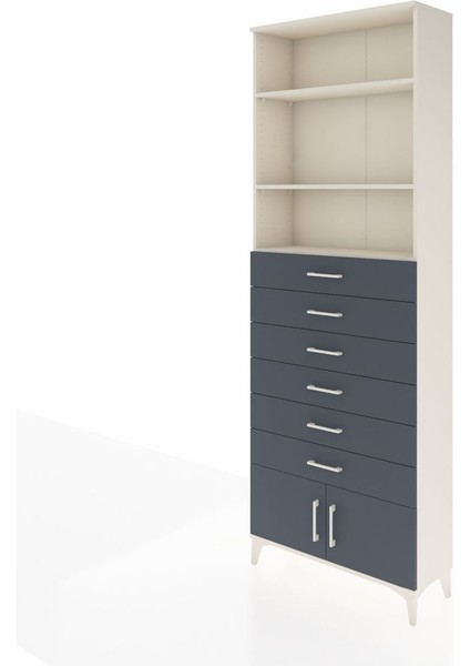 Arges Dolap 3 Raflı 6 Çekmeceli 2 Kapaklı 88X30X243 Aytaşı-Antrasit modelleri