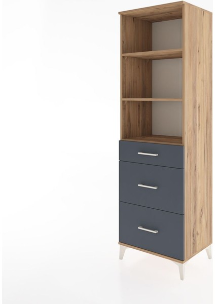 Hyperion Dolap 3 Raflı 3 Çekmeceli 60X44X195 Çam-Antrasit modelleri