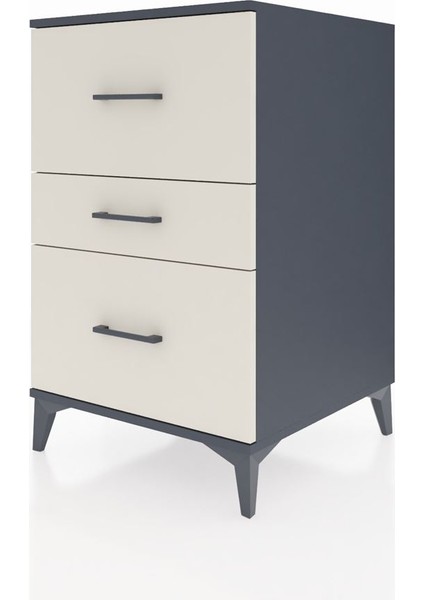 Kronos Komodin 3 Çekmeceli 60X59X96 Antrasit-Aytaşı modelleri