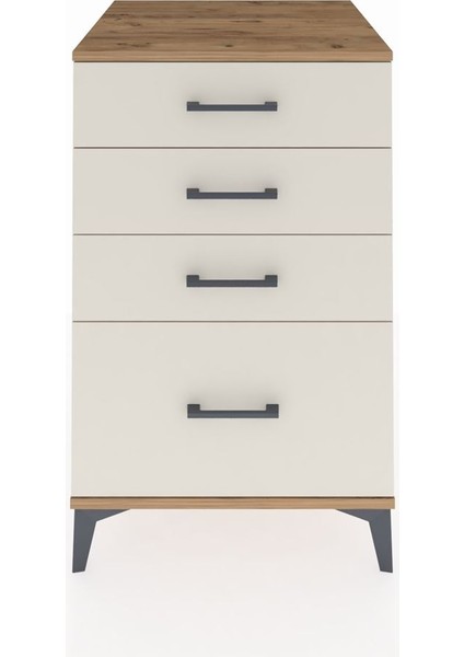 Kronos Komodin 4 Çekmeceli 60X59X96 Çam-Aytaşı