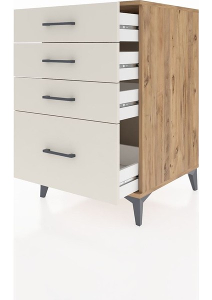 Kronos Komodin 4 Çekmeceli 60X59X96 Çam-Aytaşı fırsatları