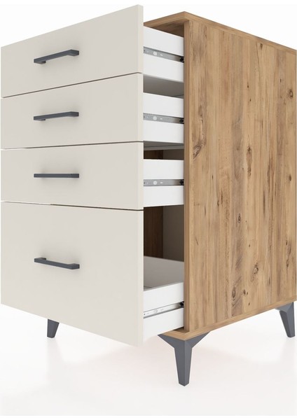 Kronos Komodin 4 Çekmeceli 60X59X96 Çam-Aytaşı indirimleri